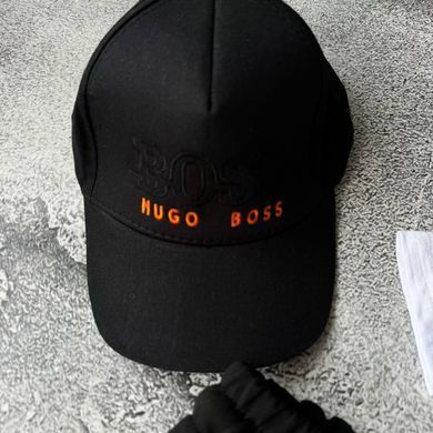 Літній костюм для хлопчика 🧢 біла футболка + чорні шорти + кепка | бавовна | Туреччина | Розмір 92 см, 98 см, 104 см, 122 см, 128 см, 134 см, 152 см, 158 см