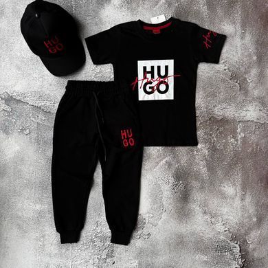 Літній костюм на дівчинку кепкою в стилі HUGO BOSS 7 Розмір 98 см, 104 см, 110 см, 122 см