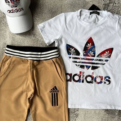 Літній костюм з кепкою на хлопчика в стилі adidas Розмір 104 см