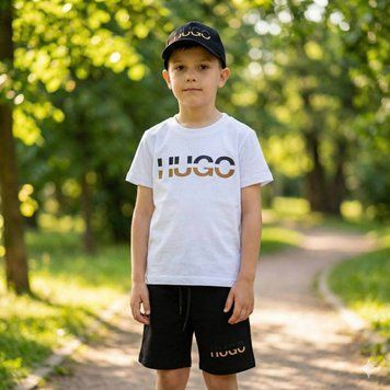 Літній костюм на хлопчика з кепкою в стилі HUGO BOSS 14 Розмір 98 см, 110 см, 122 см, 134 см, 146 см, 158 см, 164 см