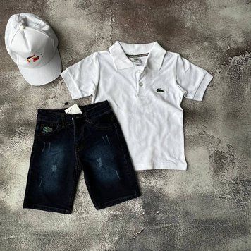 Літний костюм на хлопчика з кепкою в стилі Lacoste 3 Розмір 146 см