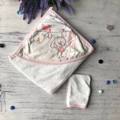Детское полотенце уголок с мочалкой на руку для мальчика и девочки 7