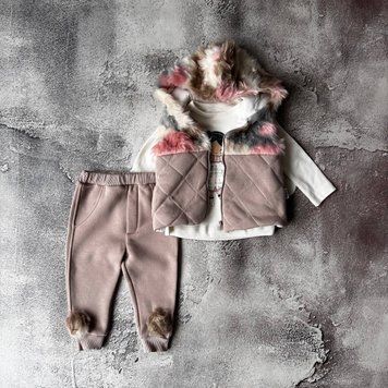 Теплый комплект для девочки 👶 3 в 1 Размер 80 см