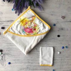 Детское полотенце уголок с мочалкой на руку для мальчика и девочки 8