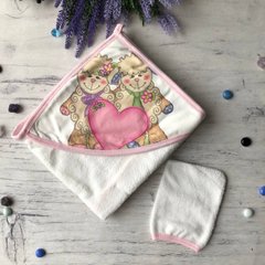 Детское полотенце уголок с мочалкой на руку для мальчика и девочки 9