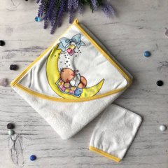 Детское полотенце уголок с мочалкой на руку для мальчика и девочки 10