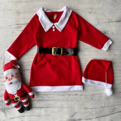 Новоричний костюм Санта на дівчинку з играшкою Розмір 86 см, 92 см, 98 см, 104 см, 110 см