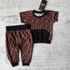 Летний костюм для девочки в стиле Fendi 2 Размер 68 см, 74 см