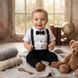 Літній святковий та хрестильний костюм для хлопчика 👶✨ з метеликом Розмір 68 см, 74 см, 80 см, 86 см темно-синій