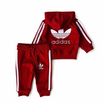 Дитячий костюм на хлопчика в стилі adidas червоний  Розмір 68 см, 74 см, 80 см, 86 см