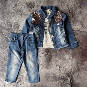 Джинсовий костюм для дівчинки 👖💙 Розмір 92 см