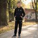 Тёплый костюм для мальчика, тёмно-синий, трёхнитка с начёсом &mdash; размер 140 см
