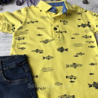 Літній дитячий костюм на хлопчика з джинсовими шортами 57 Розмір 92 см, 98 см, 104 см, 110 см&nbsp;