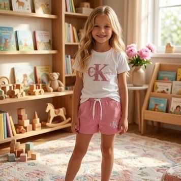 Літній костюм для дівчинки 👧 біла футболка 🤍 + рожеві шорти 🎀 бавовна 🌿 Туреччина 🇹🇷 Розмір 92 см, 98 см, 104 см, 110 см, 116 см, 128 см, 140 см, 152 см