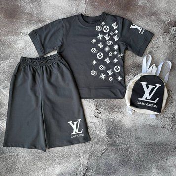 Летний костюм для мальчика с рюкзаком в стиле Louis Vuitton 3 Размер 122 см, 128 см, 134 см, 140 см