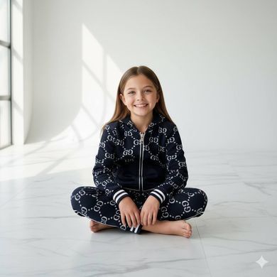 Дитячий костюм для дівчинки 👧 темно-синій Розмір 80 см, 98 см, 110 см, 122 см