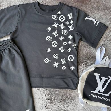 Літній костюм на хлопчика з рюкзаком в стилі Louis Vuitton 3 Розмір 122 см, 128 см, 134 см, 140 см&nbsp;