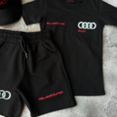 Літній костюм на хлопчика з кепкою в стилі Audi  Розмір 86 см, 98 см, 122 см, 134 см, 146 см