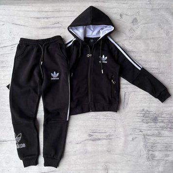 Теплий дитячий костюм на хдівчинку з начісом в стилі&nbsp;Adidas 34 Розмір&nbsp;140 см, 152 см,&nbsp;158&nbsp;см, 164&nbsp;см