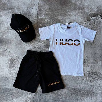 Літній костюм на дівчинку з кепкою в стилі HUGO BOSS 14 Розмір 86 см, 98 см, 110 см, 122 см, 134 см, 146 см, 158 см, 164 см