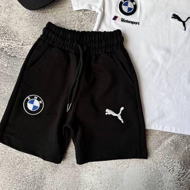 Летний костюм для мальчика BMW 🚗 | Футболка + шорты + кепка 🧢 | Хлопок, Турция Размер 104 см, 146 см