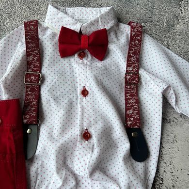 👶 Праздничный крестильный костюм для мальчика красный Размер 68 см, 74 см, 80 см, 86 см