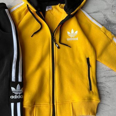 Теплый детский костюм для мальчика с начесом Adidas Размер 158 см, 164 см