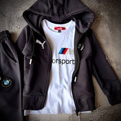 Костюм на хлопчика та дівчинку в стилі BMW Motorsport графіт Розмір 92 см, 98 с, 104 см, 110 см, 116 см, 122 см