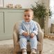 Дитячий святковий хрестильний костюм для хлопчика з піджаком 👶 блакитний Розмір 68 см