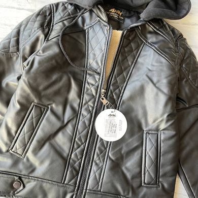 Куртка с утеплителем на мальчика эко кожа 5. Размер 122 см, 128 см