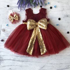 Нарядное красное платье с бантом на девочку на девочку 5. Размеры 92 см