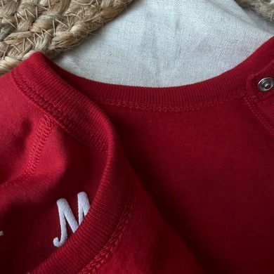 Новорічний ромпер для дівчат та хлопців з принтом &laquo;Мій перший Новий рік&raquo;, червоний, 100% бавовна &mdash; 56 см