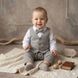 👶 Праздничный крестильный костюм для мальчика с боді-рубашкой Размер 68 см, 74 см, 80 см серый