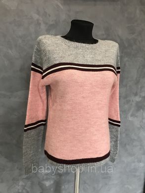 Женский свитер Полоска. Размер XS. Цвет пудра