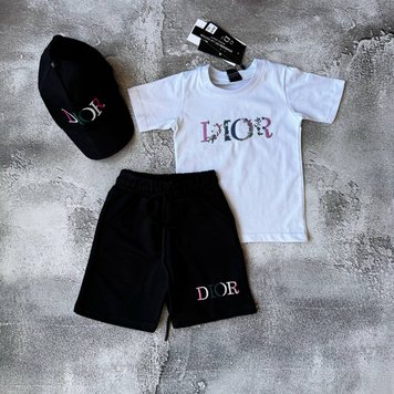 Літній костюм на дівчинку з кепкою в стилі Dior 14 Розмір 86 см, 122 см, 134 см, 146 см, 158 см, 164 см