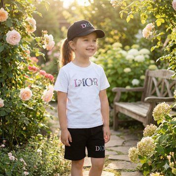 Літній костюм на дівчинку з кепкою в стилі Dior 14 Розмір 134 см, 146 см, 164 см