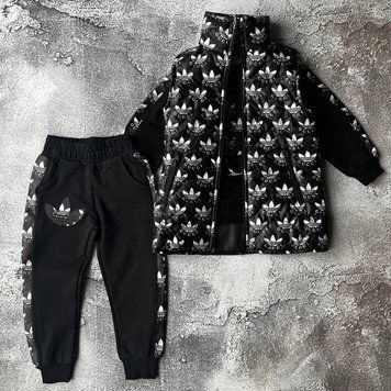 Костюм на дівчинку трійка з жилеткою в стилі Adidas 31 Розмір 98 см,  146 см