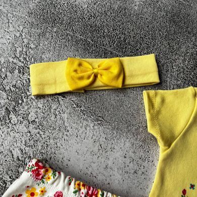 Дитячий літній костюм на дівчинку з пов'язкою 13 Розмір 74 см