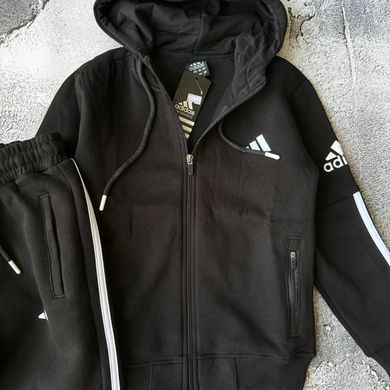 Теплий спортивний костюм на хлопчика з начісом в стилі adidas 5 Розмір 140 см, 146 см, 152 см
