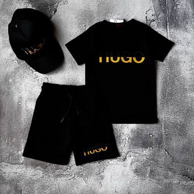 Літній костюм на хлопчика з кепкою в стилі HUGO BOSS  Розмір 86 см, 98 см, 110 см, 122 см, 134 см, 146 см, 158 см, 164 см