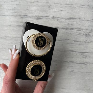 Брендовий комплект пустушка, соска з утримувачем зі стразами 5