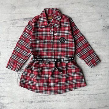 Детское платье-рубашка для девочки в стиле Burberry Размер 104 см, 122 см