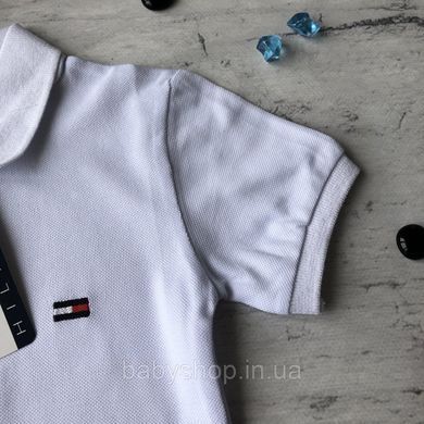 Летняя футболка белая поло на мальчика в стиле Tommy Hilfiger Размер 110 см