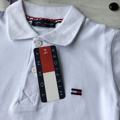 Літня футболка біла поло на хлопчика в стилі Tommy Hilfiger  Розмір  110 см,  122 см 