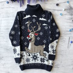 Теплий новорічний светр на хлопчика та дівчинку 6 Розмір  104 см, 110 см, 116 см