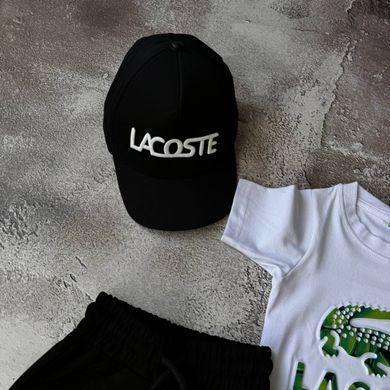 Літній костюм для хлопчика 🧢 біла футболка + чорні шорти + кепка | бавовна | Туреччина | Розмір  158 см, 164 см
