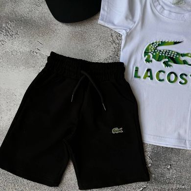 Літній костюм для хлопчика 🧢 біла футболка + чорні шорти + кепка | бавовна | Туреччина | Розмір  158 см, 164 см