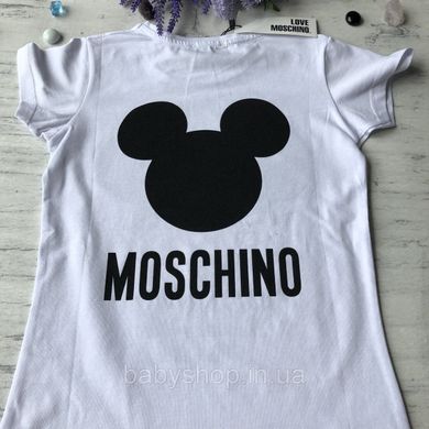 Белая футболка с на девочку в стиле Moschino 49 110 см