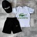 Літній костюм на хлопчика з кепкою в стилі Lacoste  Розмір 86 см, 98 см, 122 см, 146 см, 158 см