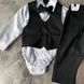👶 Святковий хрестильний костюм для хлопчика з боді рубашкою Розмір 68 см, 74 см, 86 см чорний